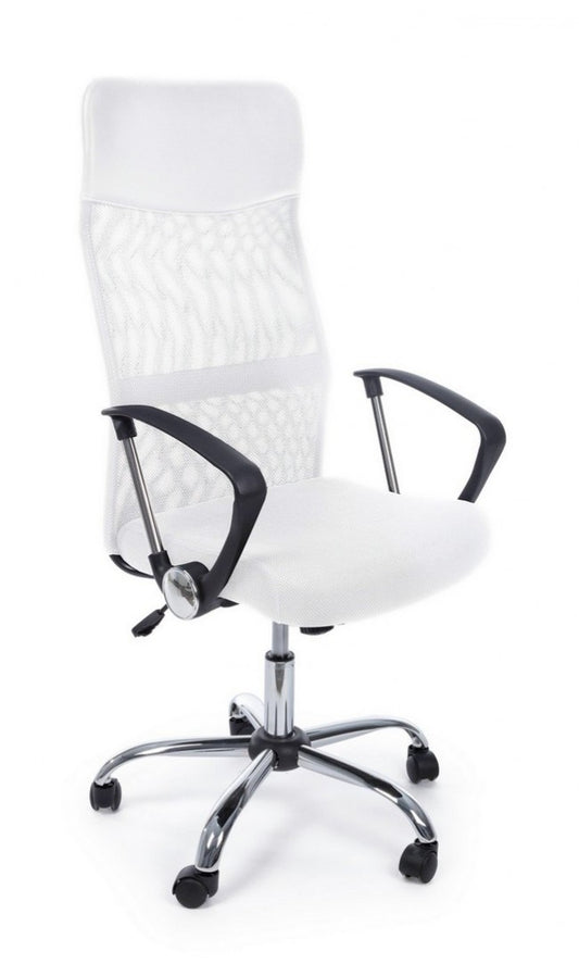 Fauteuil de bureau Dakar en éco-cuir blanc
