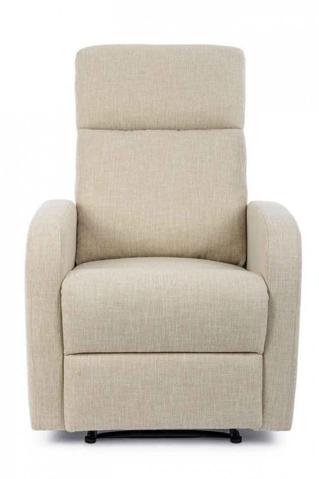 Fauteuil inclinable manuellement en tissu Iris beige