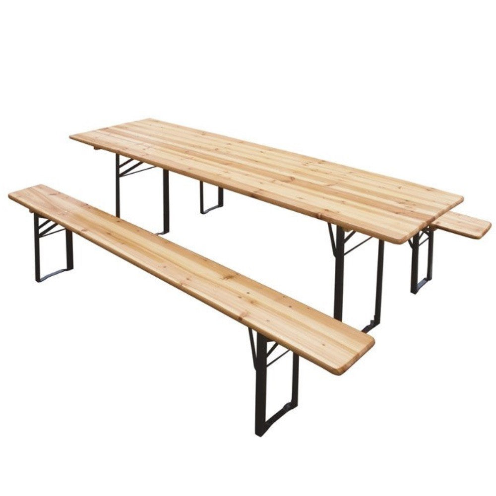 Ensemble brasserie composé d'une table 80x200 cm. et 2 bancs Verdelook
