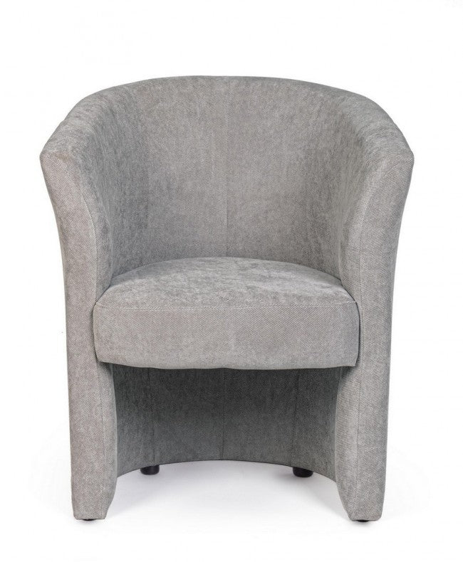 Fauteuil en bois et tissu gris clair BELIZE 64,5x63x h76 cm