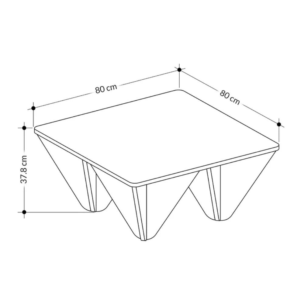 Table design carrée diamant pour salon anthracite
