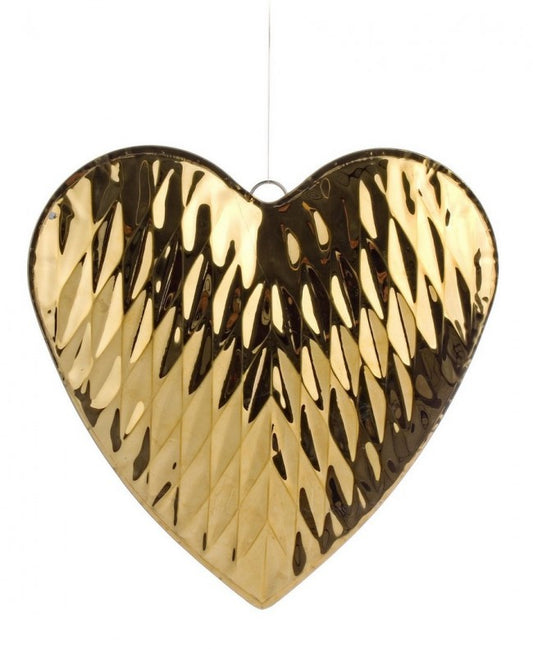 4x Pendentif Coeur Plaqué Or L