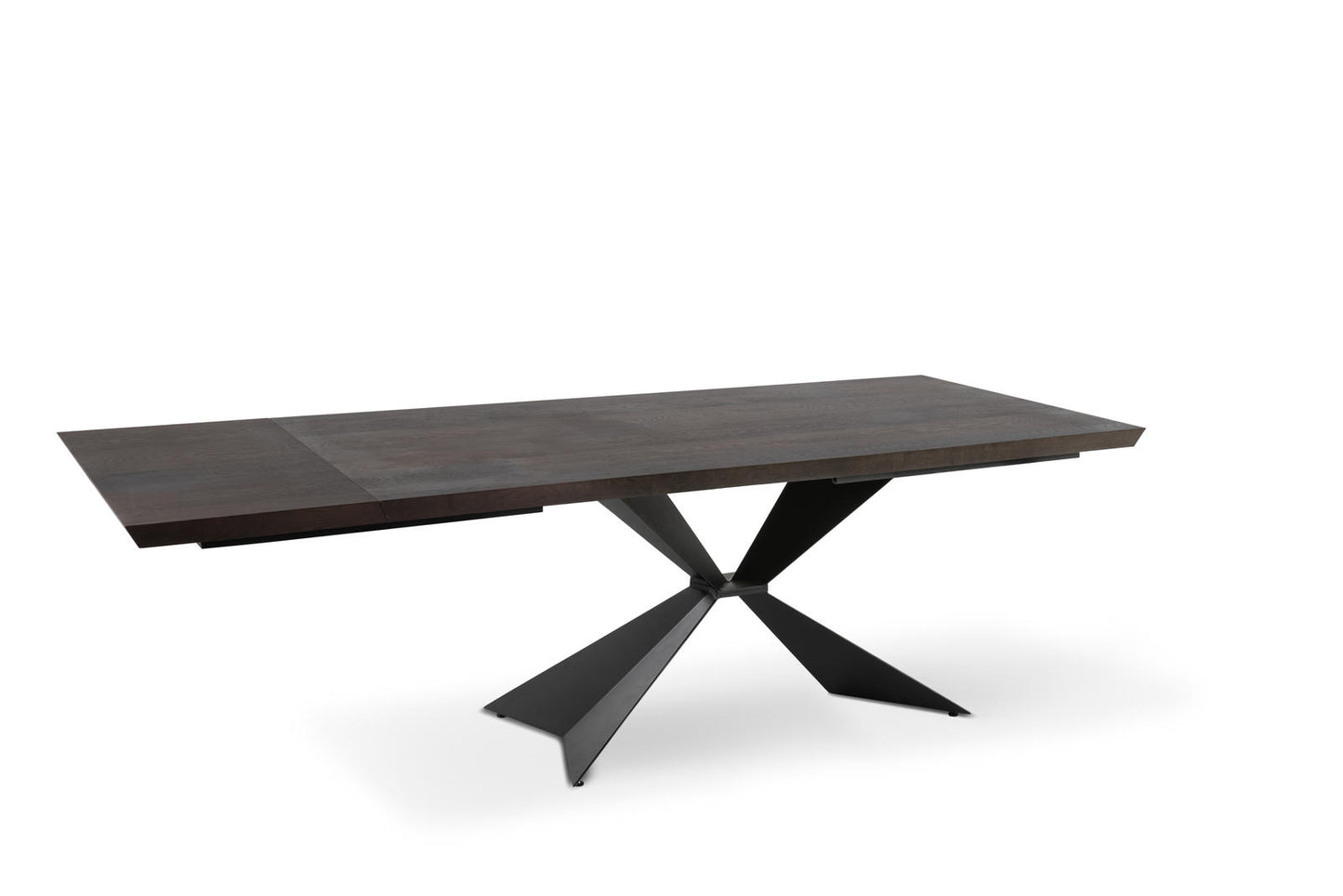 Table extensible avec plateau plaqué chêne traité thermiquement 200/300x100x76h cm