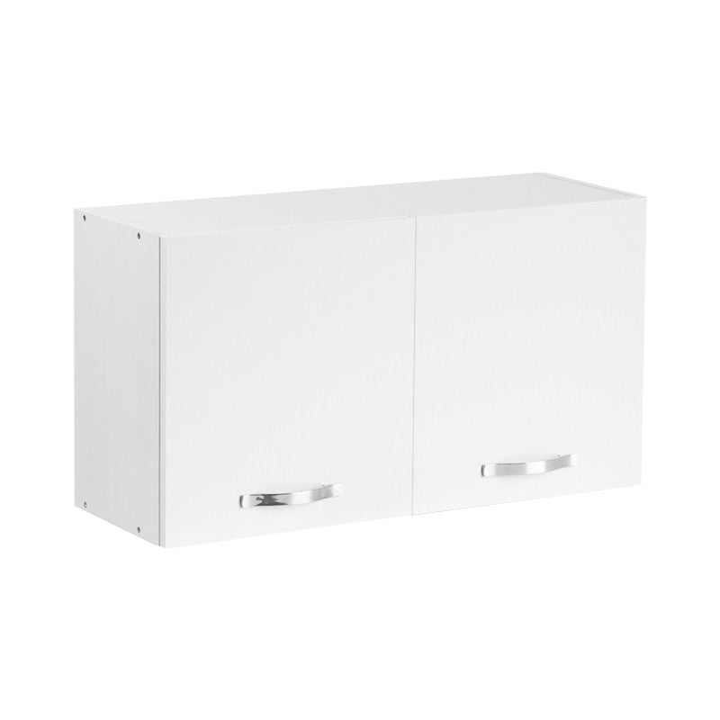 Élément mural sur hotte en Frêne Blanc avec 2 portes de cuisine 90x32xh49 cm