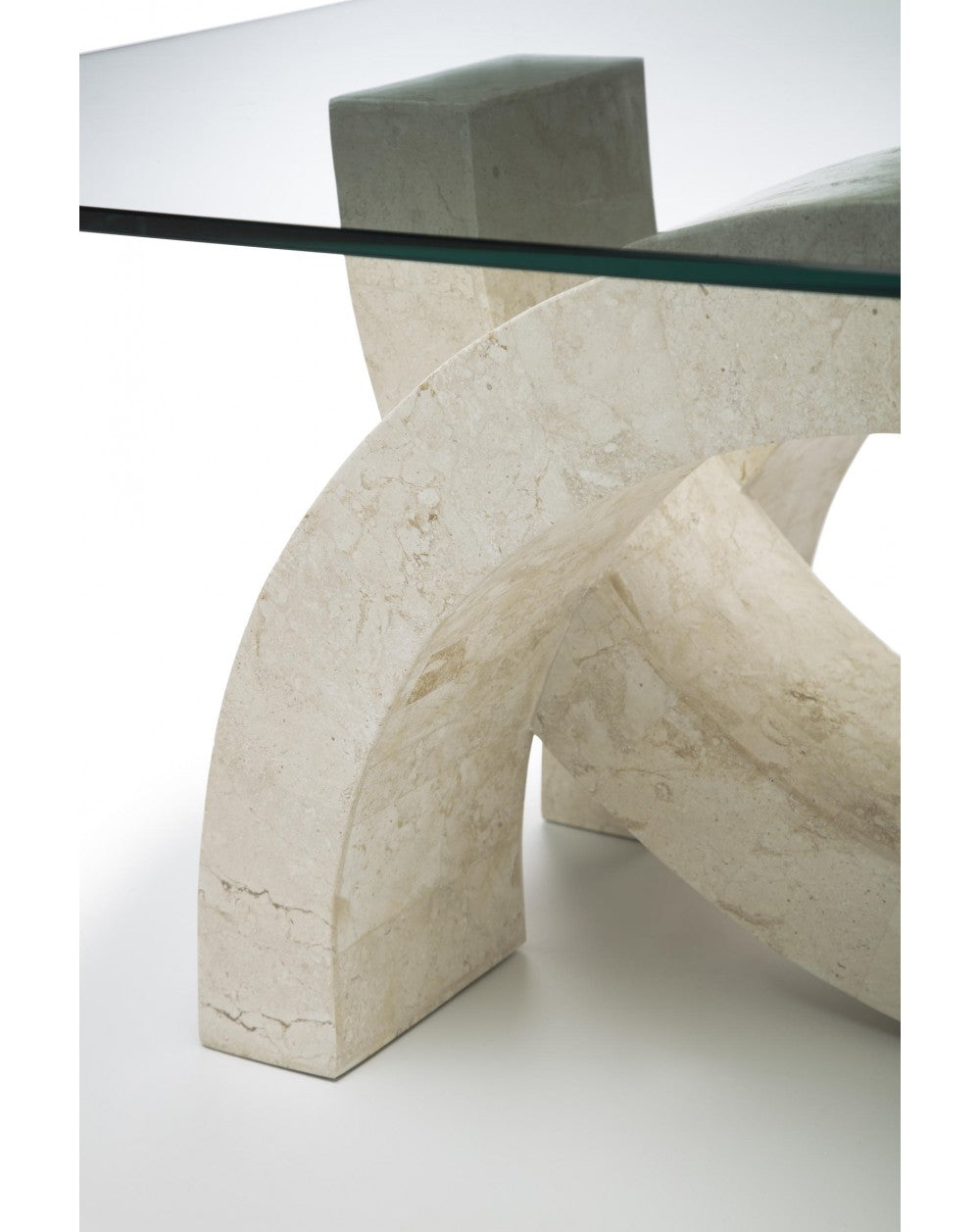 Table basse beige transparent 70 cm x 120 cm H. 41 cm