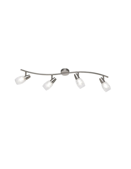 Spot LED Colmar Nichel 4 Spots en Verre Satiné L79 cm Trio Lighting