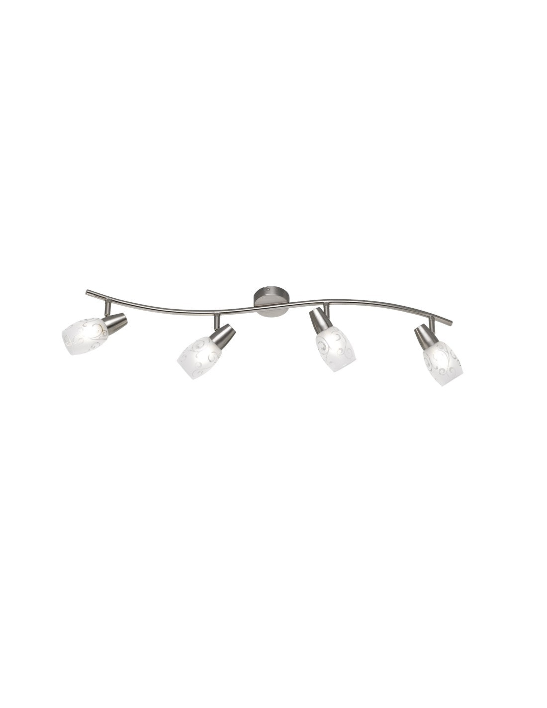 Spot LED Colmar Nichel 4 Spots en Verre Satiné L79 cm Trio Lighting