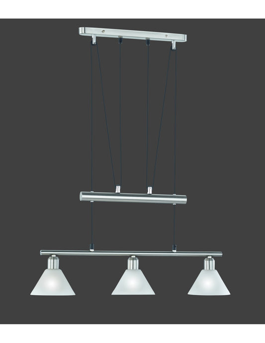 Suspension 3 lumières haut et bas Stamina Nickel L66 cm Trio Lighting