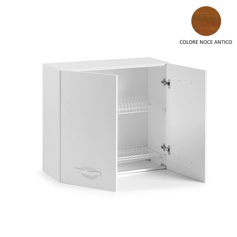 Egouttoir Mural Modulable pour Cuisine Noyer 80 Cm 80x32xH 72