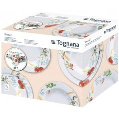 Lot de 12 assiettes à pâtes et nappe multicolores ligne Olimpia