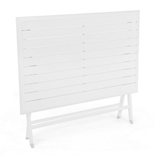 Table d'extérieur ELIN en aluminium blanc 110x70x h71 cm