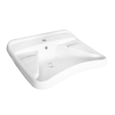 Vasque blanche pour personnes handicapées - dimensions L67 x P59 x H23,5 cm