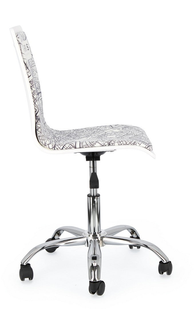 Chaise de bureau en acier simili cuir Young Paris 42,5 x 40 x 87 cm