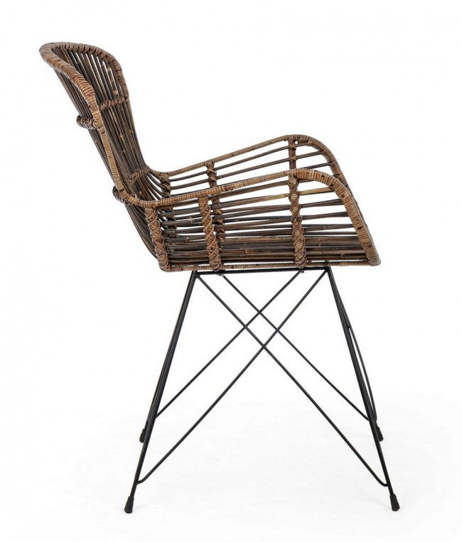 Fauteuil rustique en fibres naturelles Ventrus Croco