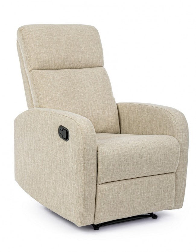 Fauteuil inclinable manuellement en tissu Iris beige