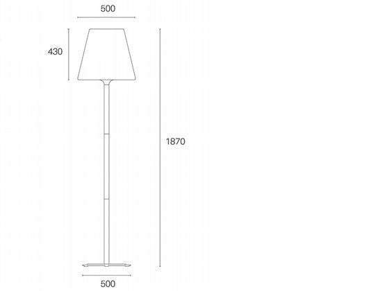Grand lampadaire E27 ligne lounge aluminium 187 cm h