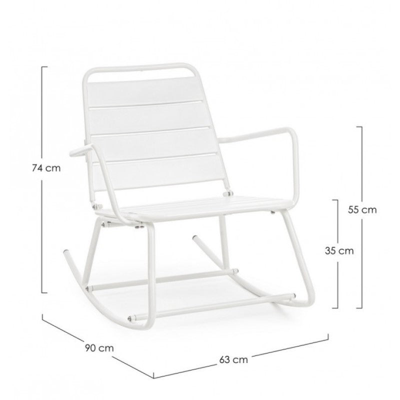 Fauteuil à bascule blanc Bizzotto Lillian