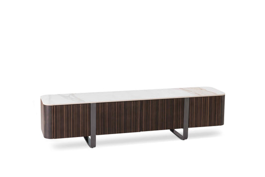 Meuble TV doré-ébène 40 cm x 180 cm H. 45 cm