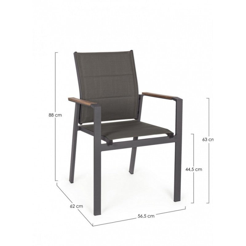 Chaise d'extérieur Kubik en aluminium anthracite