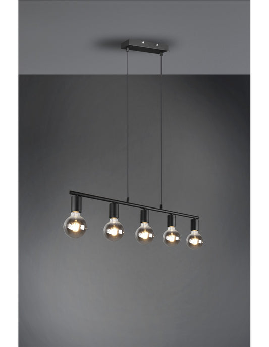 Suspension 5xE27 Vannes Noir L82 cm Trio Lighting