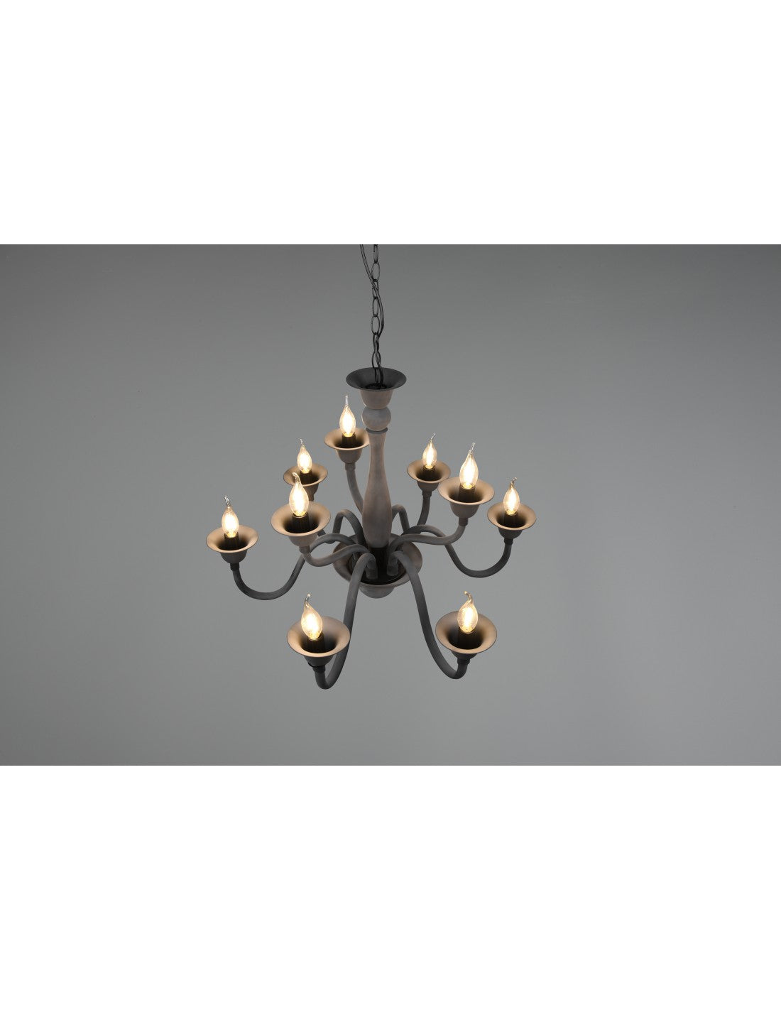 Lustre de salon 9 lumières noir avec chaîne Elsa Trio Lighting
