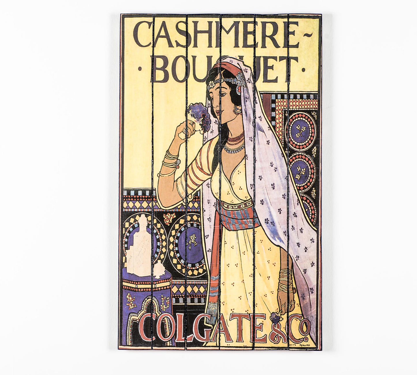 Impression sur bois avec toile multicolore 60x100 cm