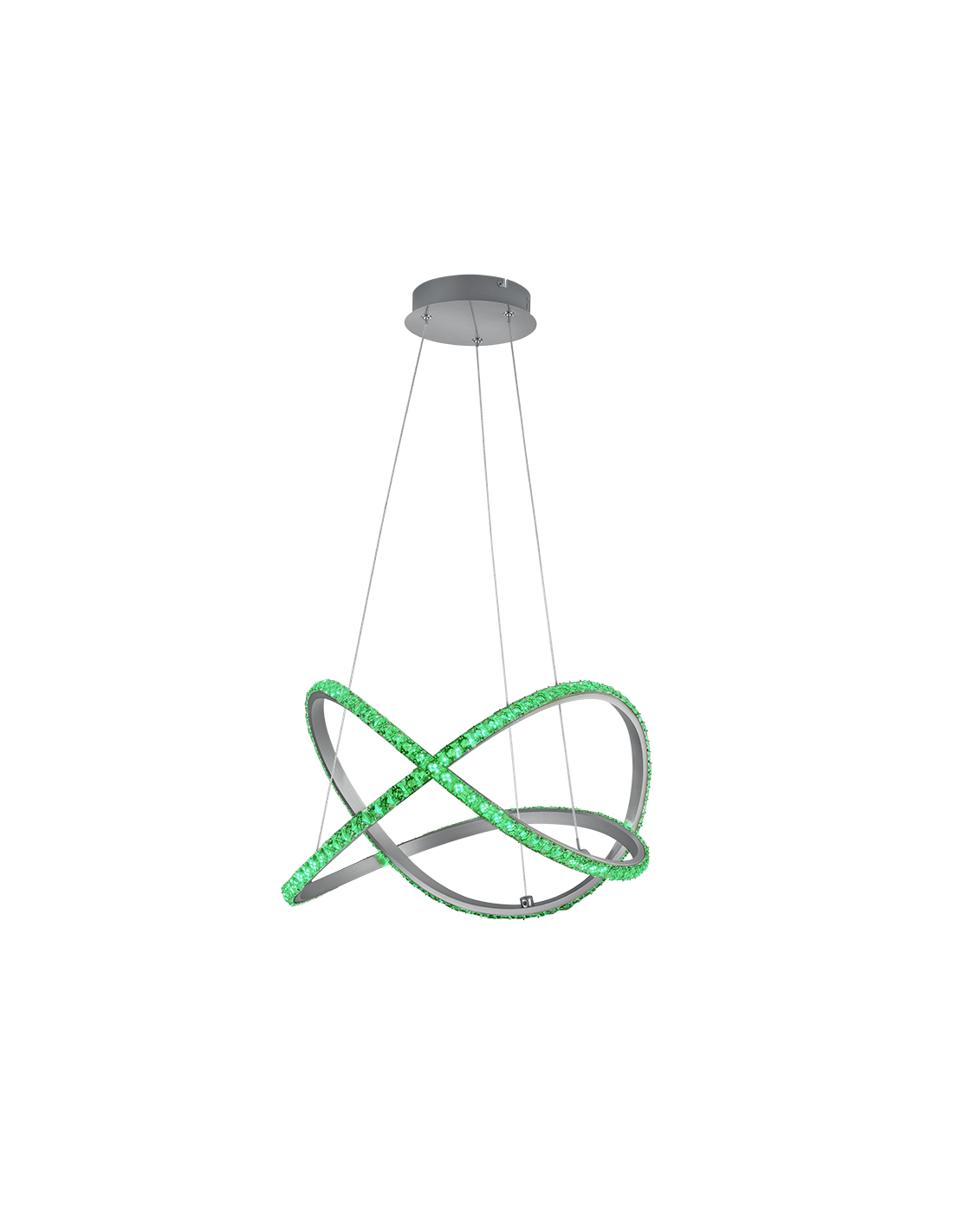 Suspension Moderne Rubin LED Dimmable RGB Effet Cristal Ø50 cm Trio Éclairage