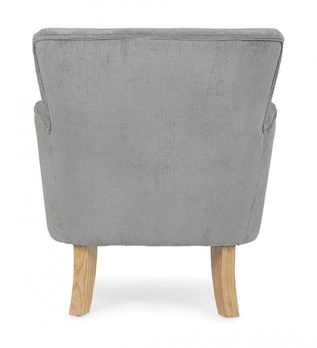 Fauteuil gris clair en tissu style vintage