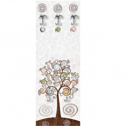 Cintre mural peint en blanc Modern Tree 46x125 cm