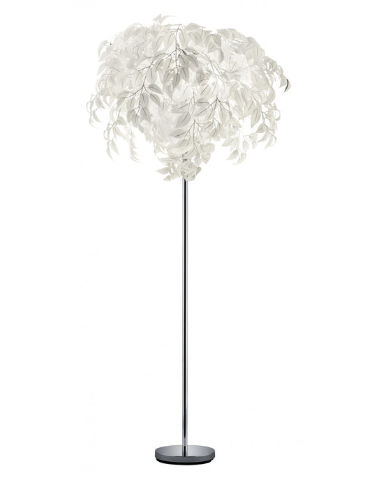 Lampadaire 3 Lumières Feuilles Décoratives Blanches Leavy Trio Lighting