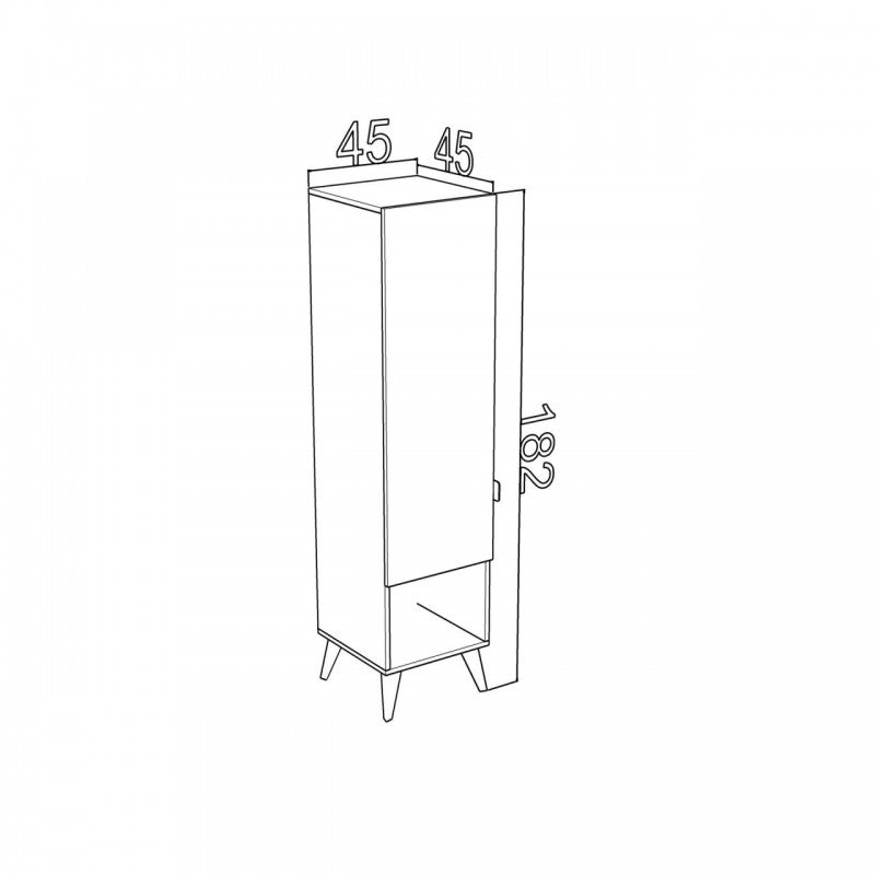 Armoire d'entrée de chambre mince pour ranger les vêtements 45 x 45 x 182 h cm