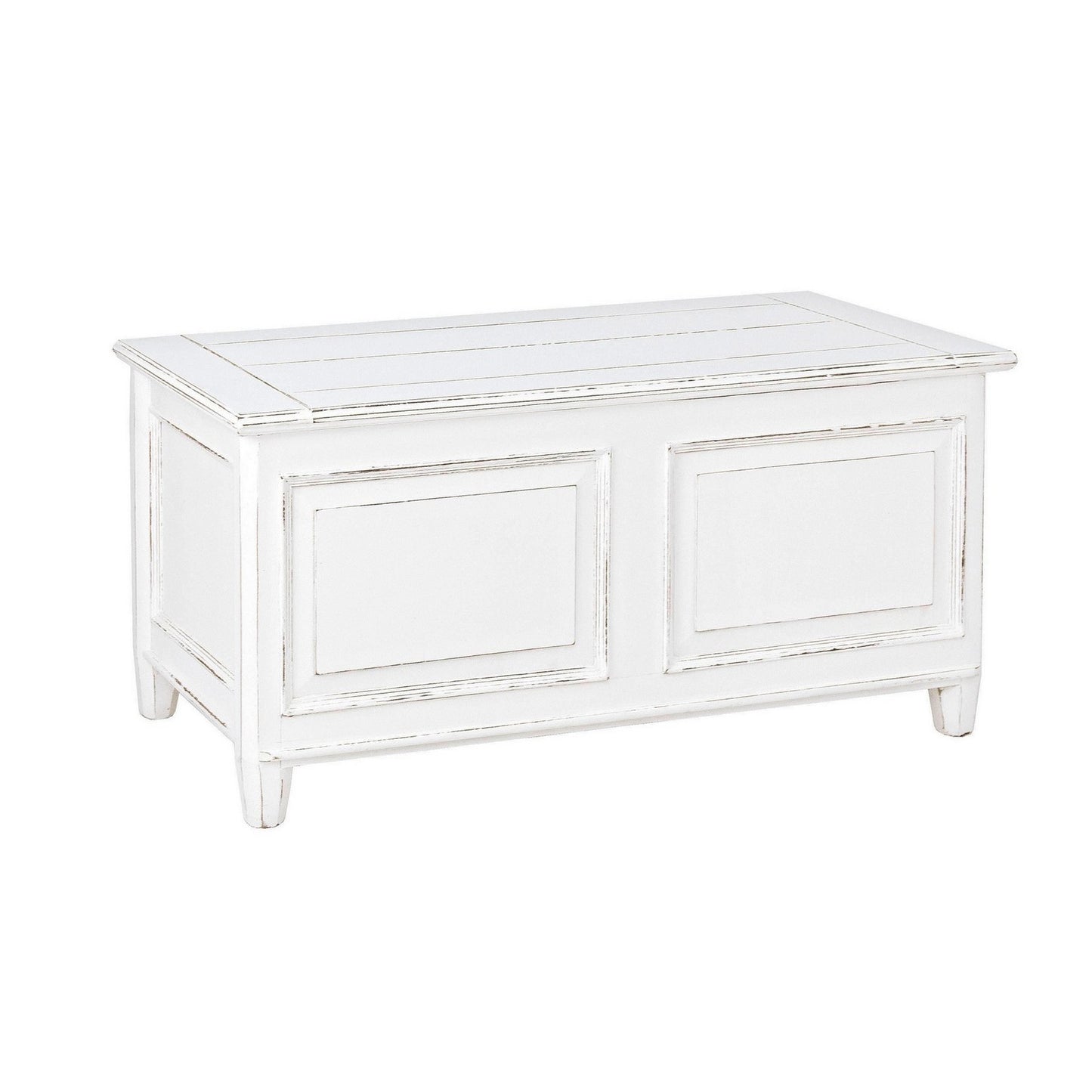 Commode rustique Colette en bois mélaminé blanc