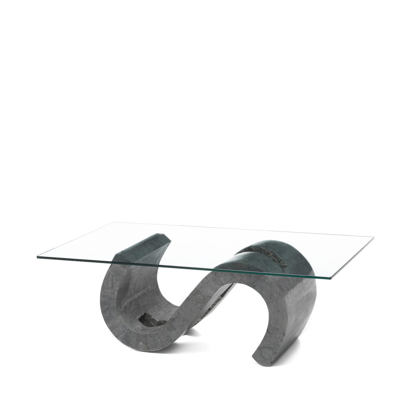 Table basse gris transparent 70 cm x 120 cm H. 36 cm