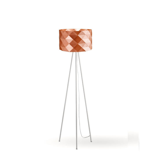Lampadaire trépied en métal cuivré Cm. 40x146h
