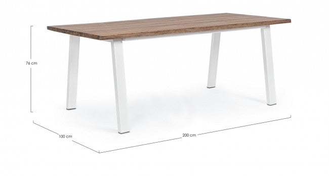 Table de jardin Oslo Blanc Naturel 100x200 cm