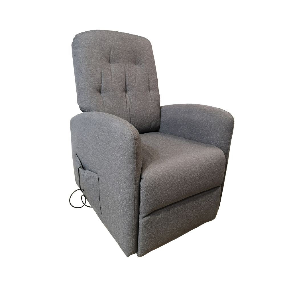 Fauteuil élévateur Katia en tissu gris avec 1 moteur