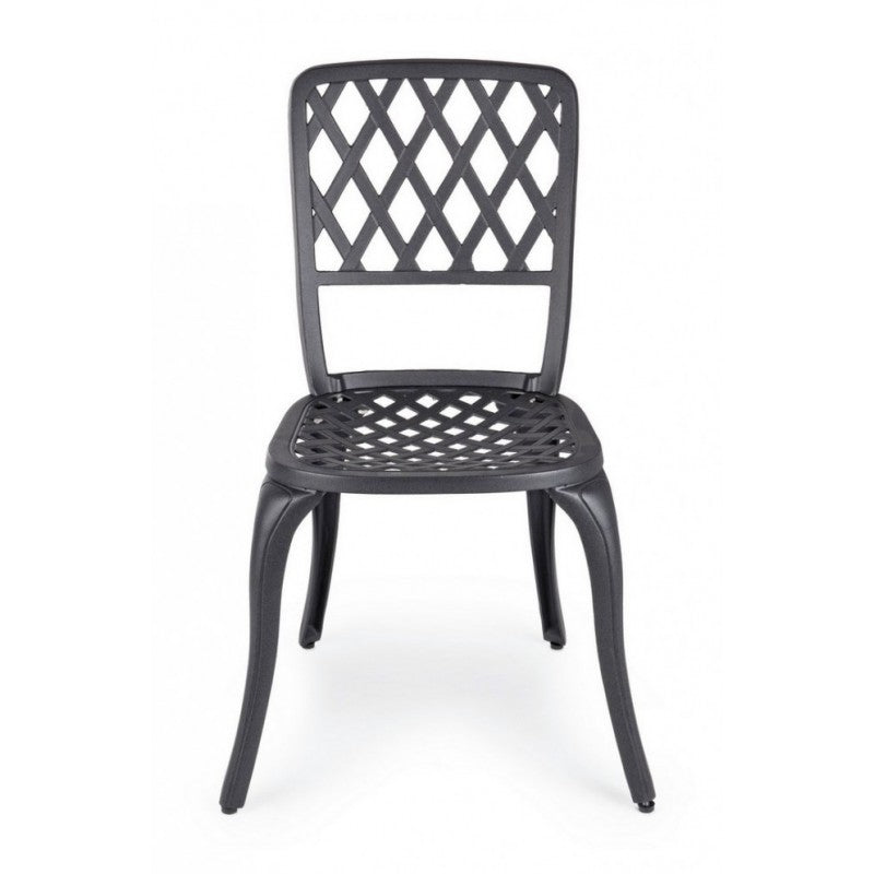 Chaise extérieure en aluminium anthracite 44 x 46 x 89h cm