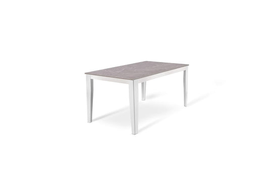 Table extensible blanc anthracite 90 cm x 156- 316 cm H. 76 cm