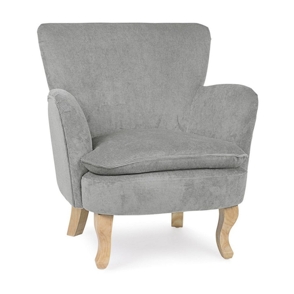 Fauteuil gris clair en tissu style vintage