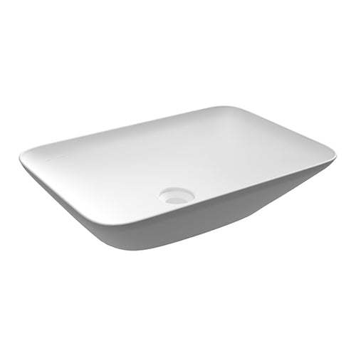 Vasque à poser rectangulaire sans trou - 55x36 cm, blanc