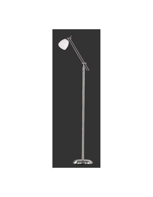 Lampadaire Icaro Nickel Et Spot Blanc Verre Mat H165 cm Trio Lighting