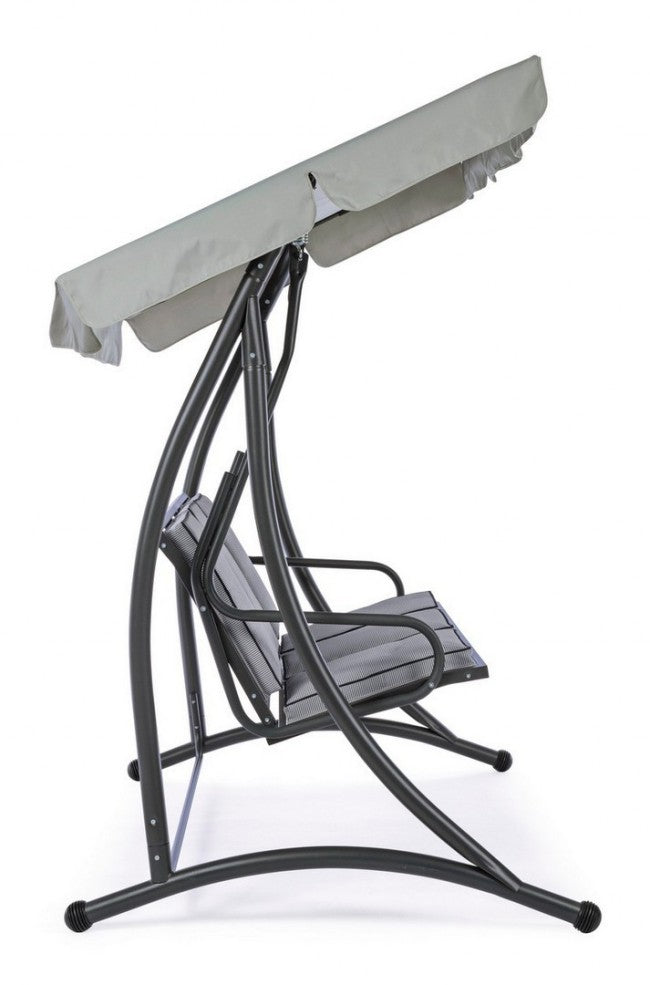 Balançoire trois places en acier Anthracite GRELY 190x120x h185 cm