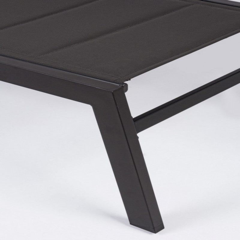 Bain de soleil haut en aluminium avec roulettes Hilde anthracite 32h cm