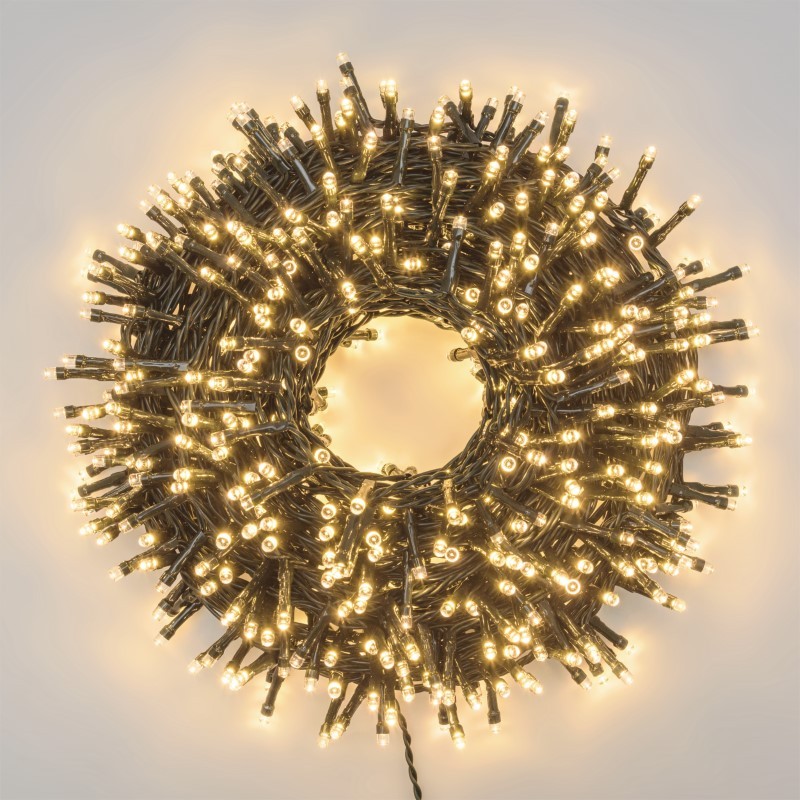 Chaîne polyvalente 1000 LEDs 50m avec panneau solaire