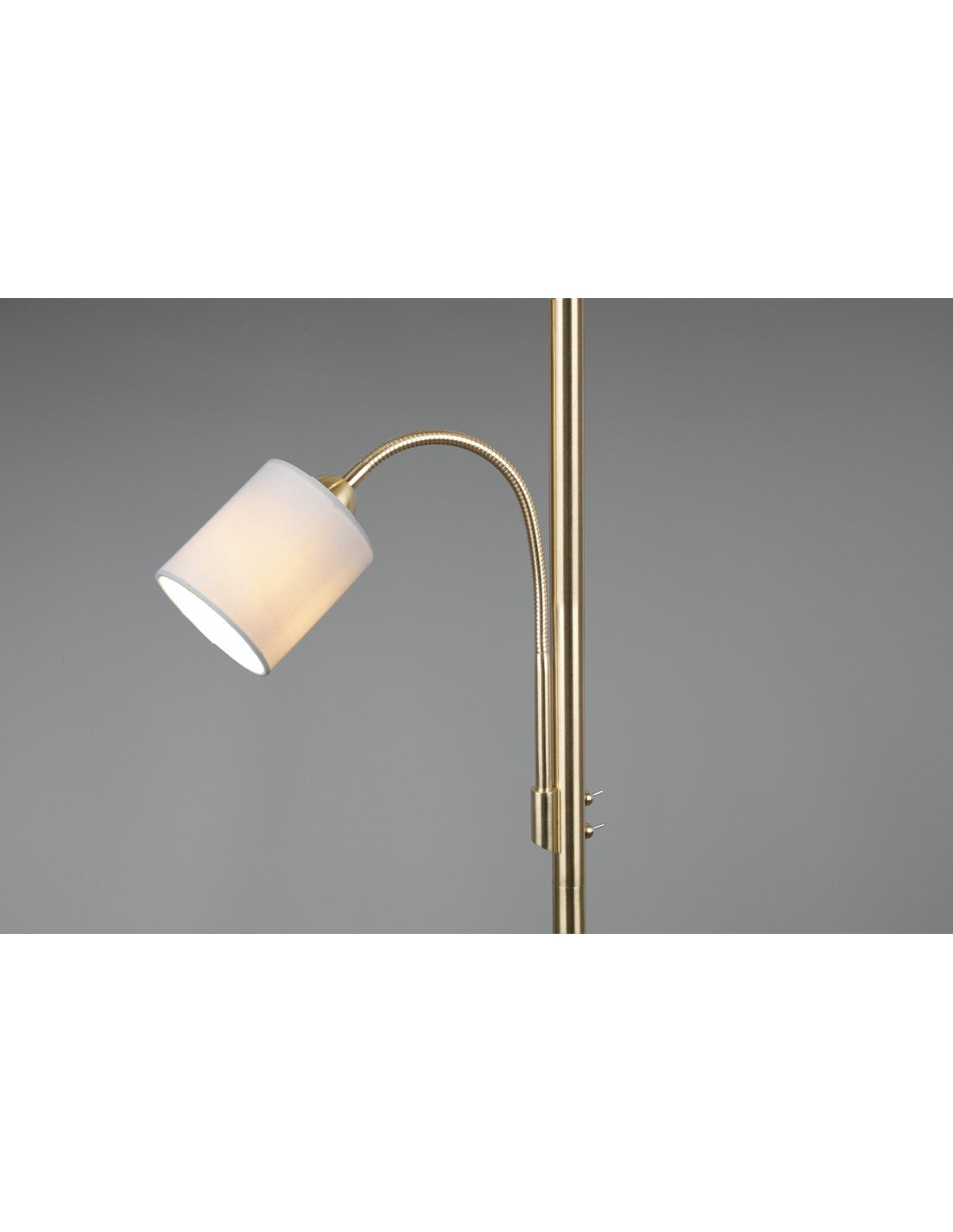 Lampadaire Hôtel Laiton Abat-Jour Tissu Crème Spot Lecture Trio Éclairage