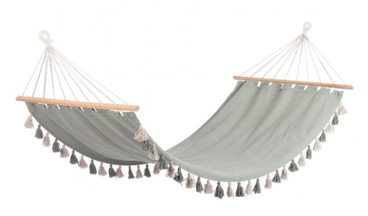 4x Hamac à Pompons Vert Sauge 100X200