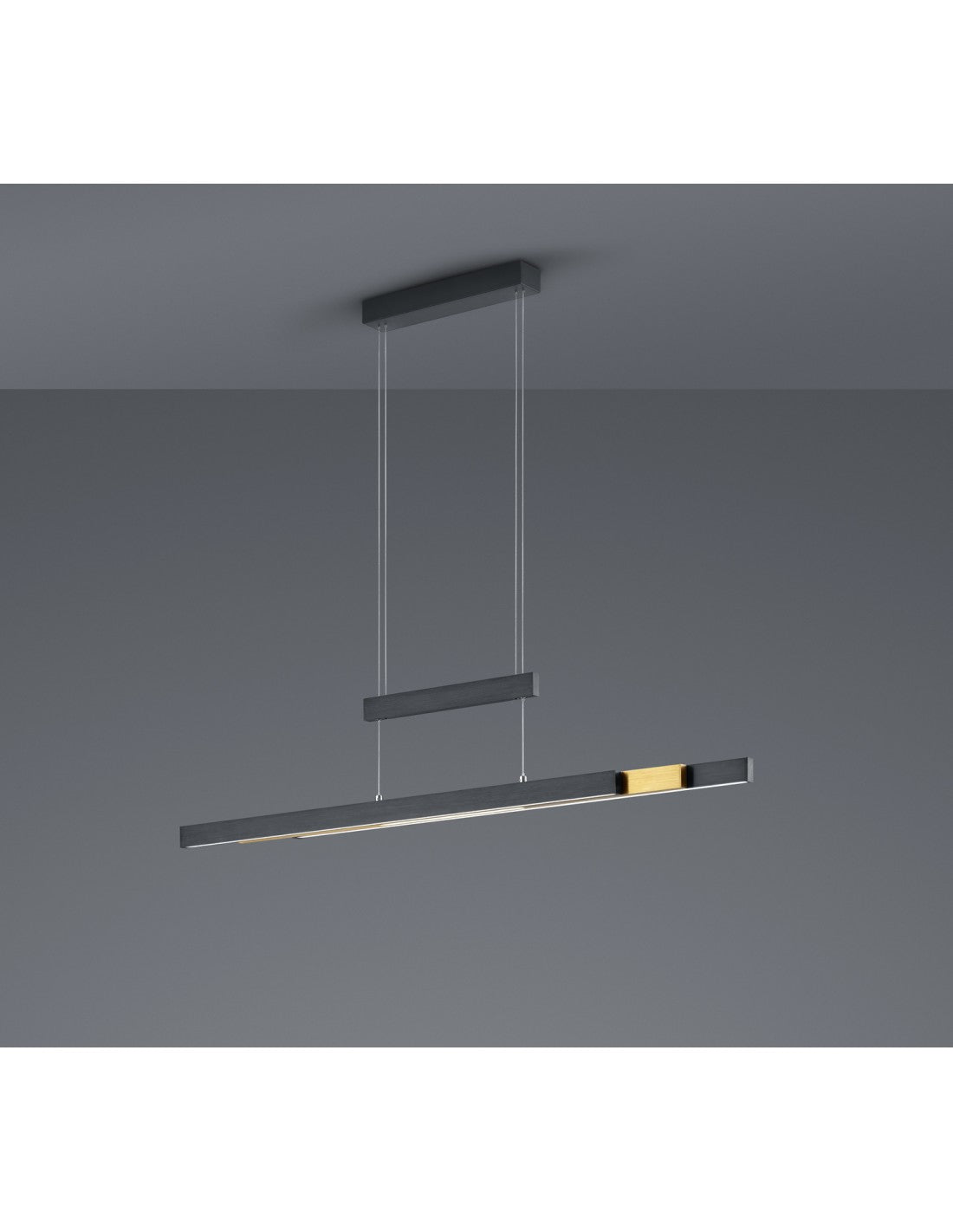 Trajan Lustre de Bureau Moderne Double LED Gradateur Tactile Noir et Laiton Trio Éclairage
