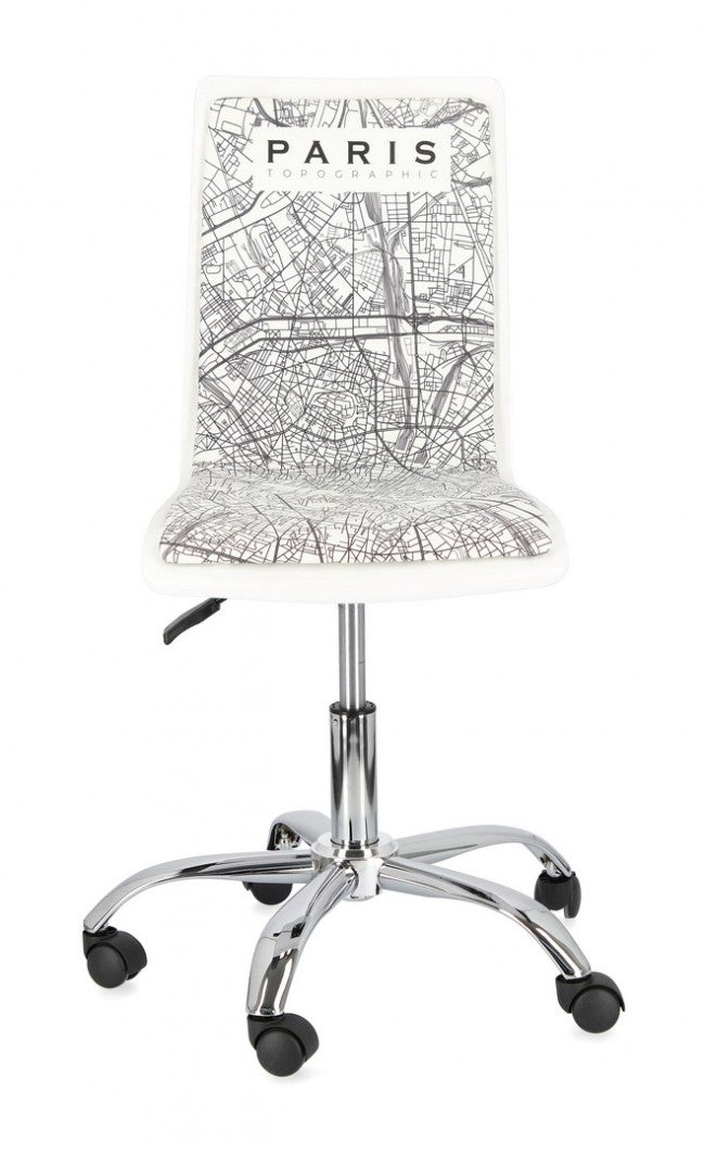 Chaise de bureau en acier simili cuir Young Paris 42,5 x 40 x 87 cm