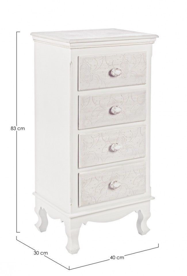 Commode classique Clorine avec 4 tiroirs