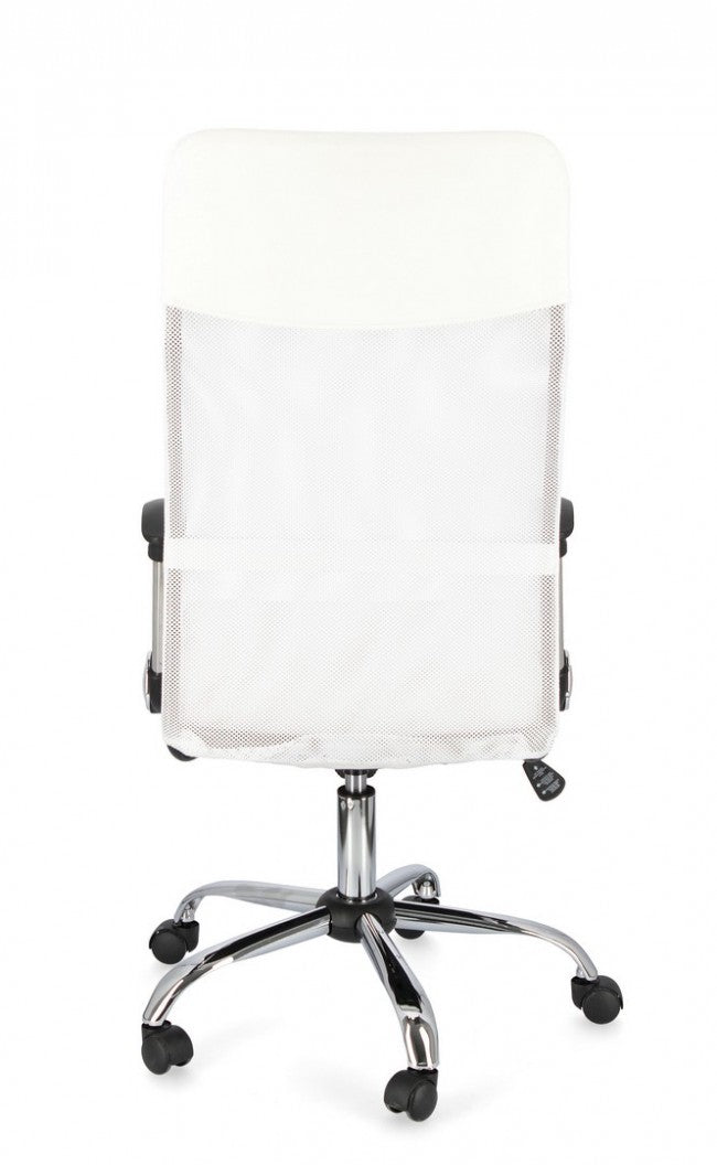 Fauteuil de bureau Dakar en éco-cuir blanc